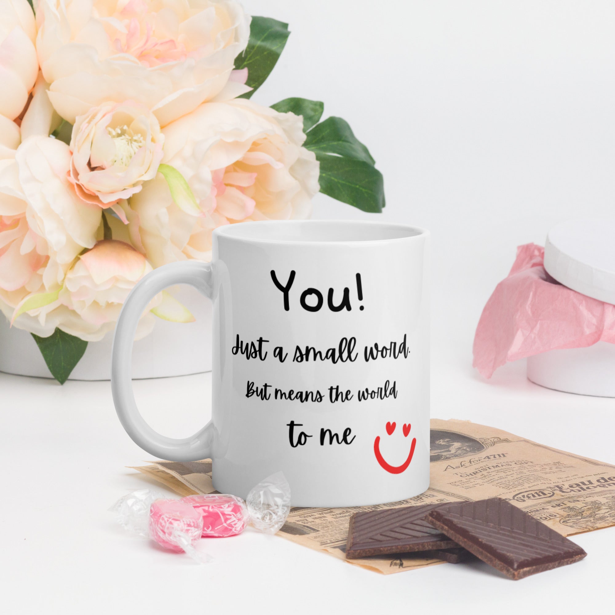 You! A small word - White glossy mug 11oz