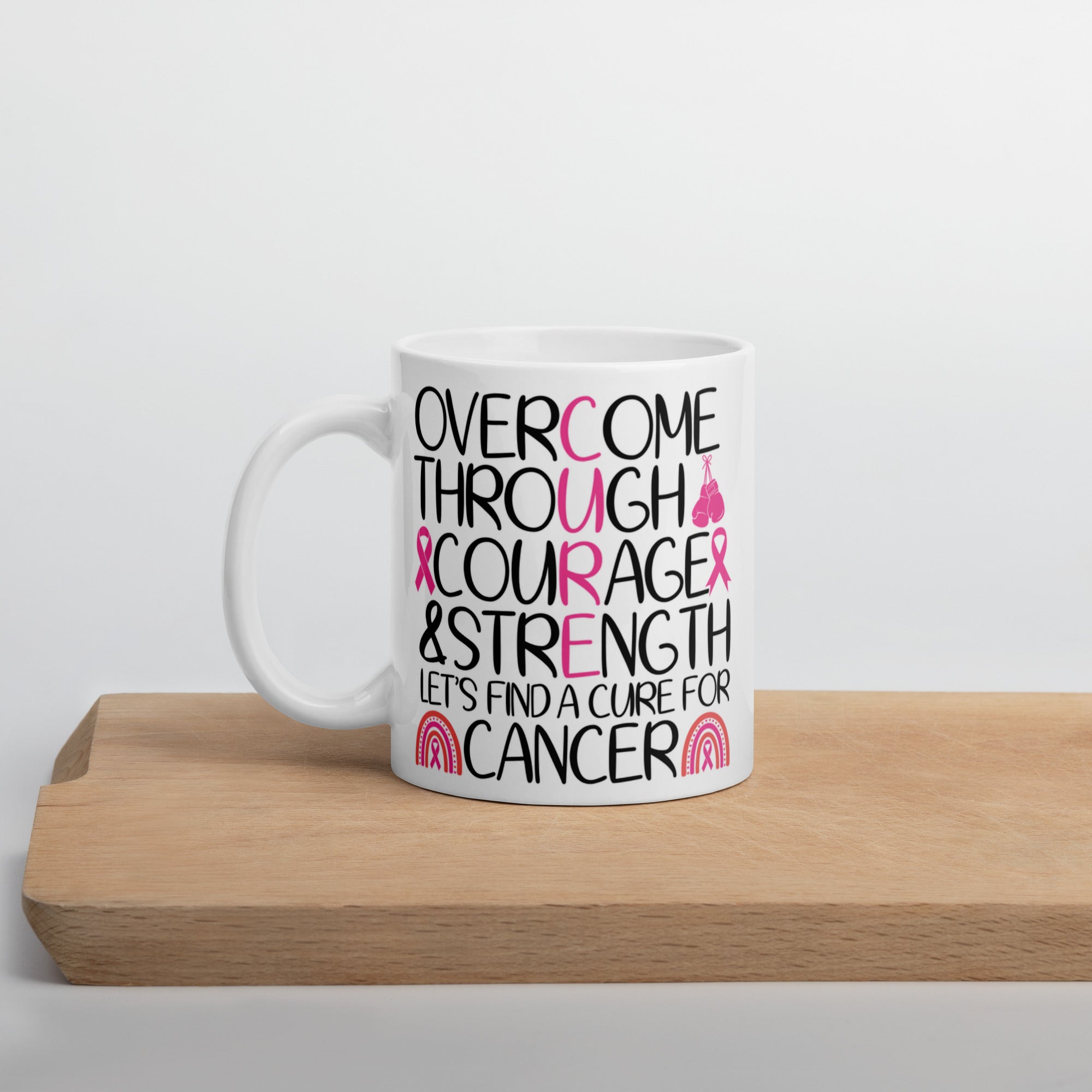 Survivor Pink White glossy mug