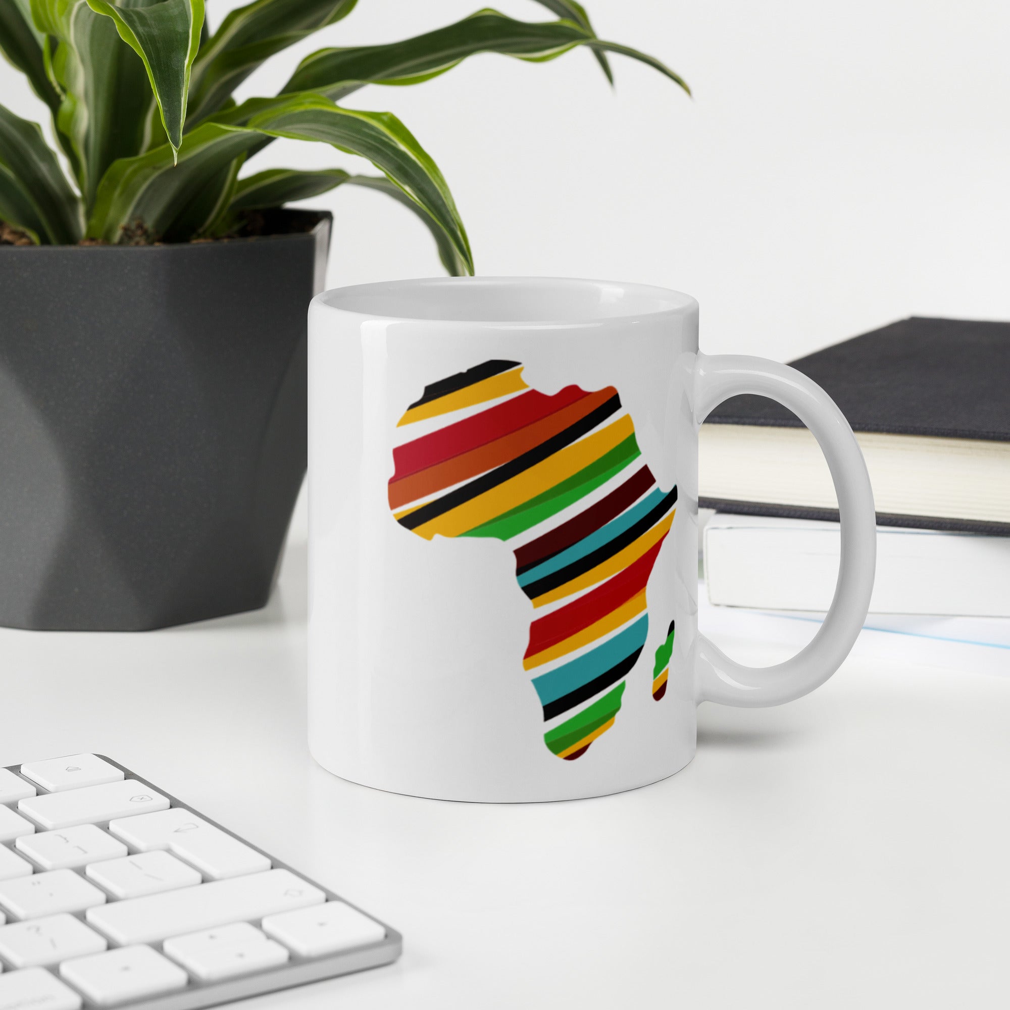 AFRICA! Color White glossy mug