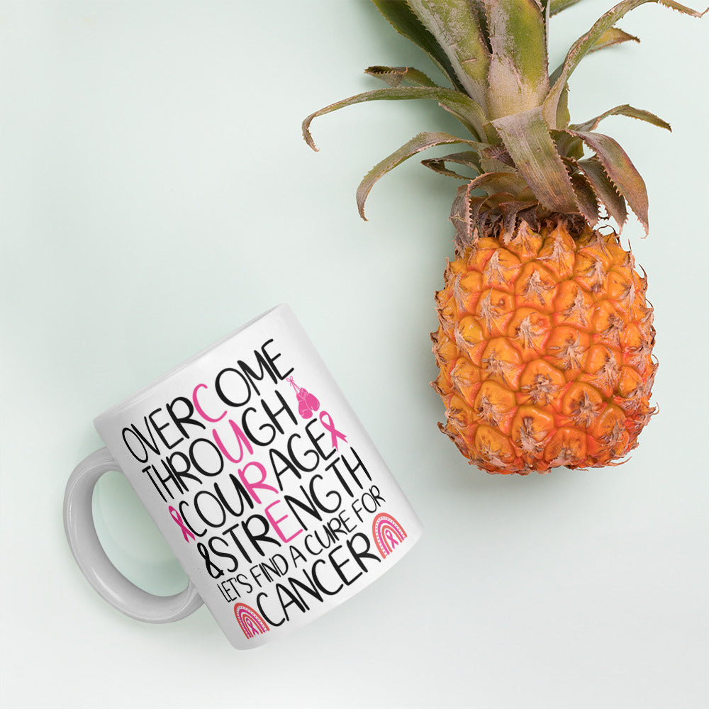 Survivor Pink White glossy mug