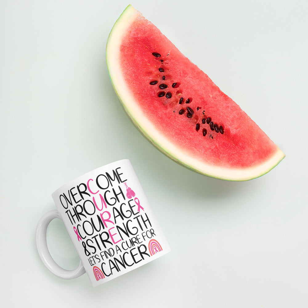 Survivor Pink White glossy mug