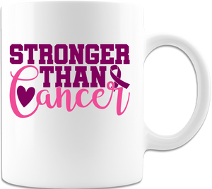 Breast Cancer Stronger - White Ceramic 15 oz. Coffee mug