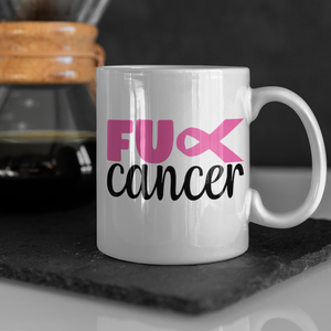 Breast Cancer (F&ck) - White Ceramic 11 oz. Coffee mug