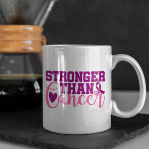 Breast Cancer Stronger - White Ceramic 11 oz. Coffee mug