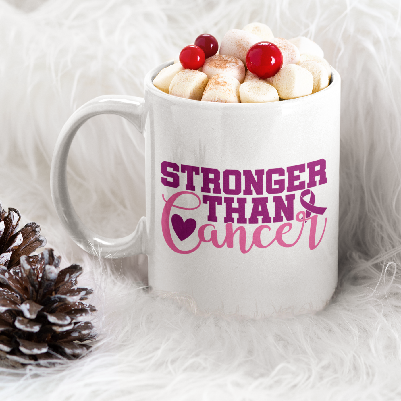 Breast Cancer Stronger - White Ceramic 11 oz. Coffee mug