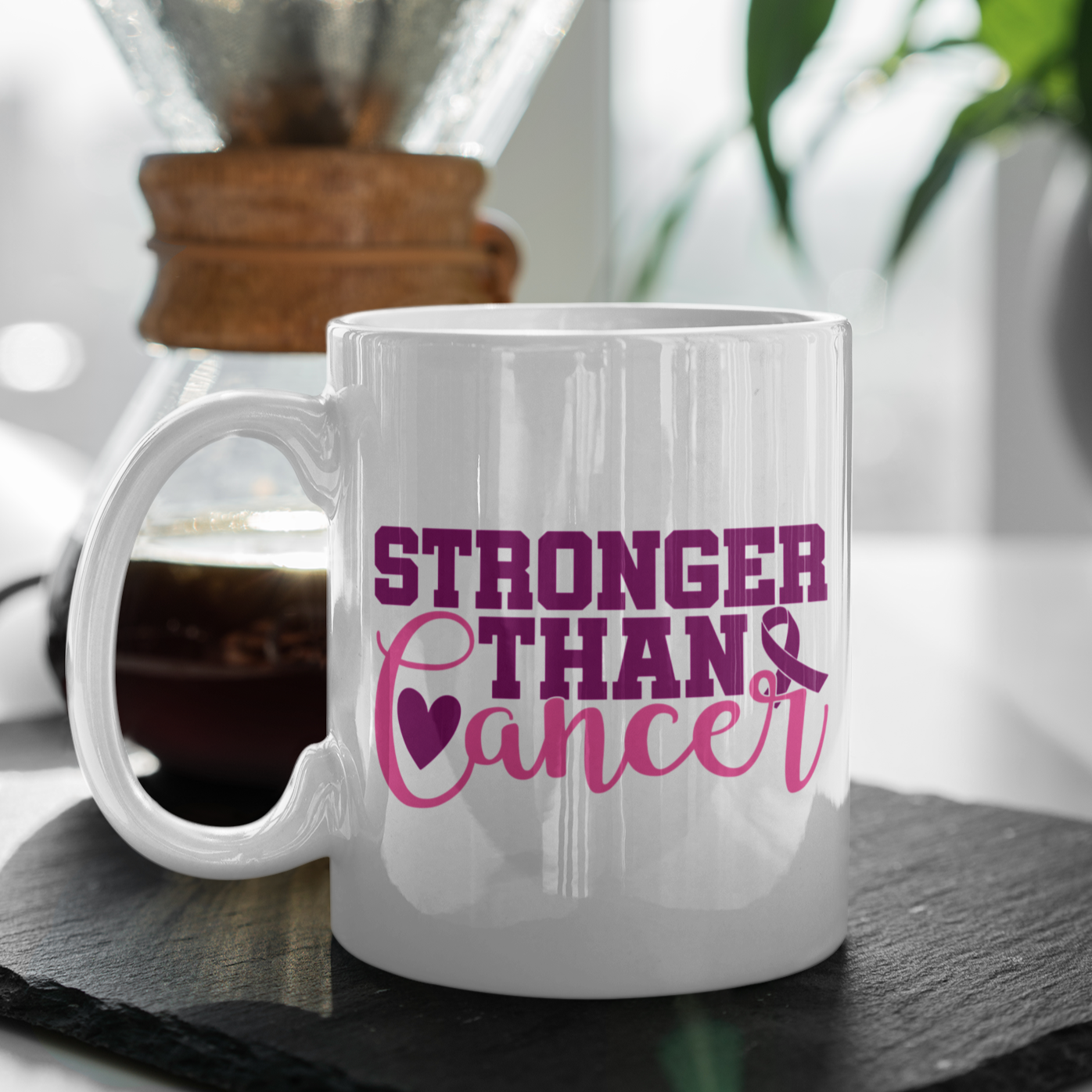 Breast Cancer Stronger - White Ceramic 11 oz. Coffee mug