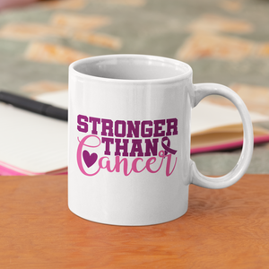 Breast Cancer Stronger - White Ceramic 15 oz. Coffee mug