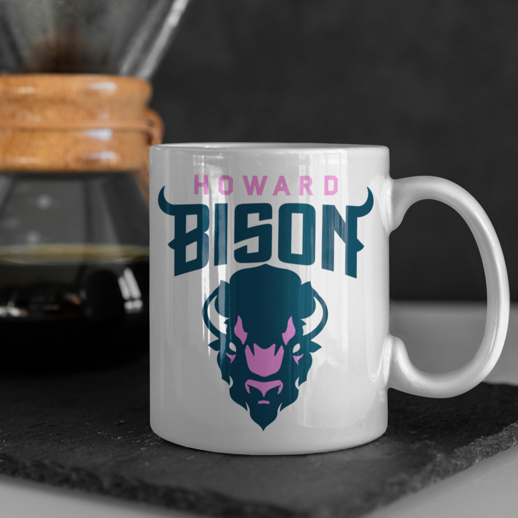 HU Bison Pink - 11 oz. Coffee Mug - White