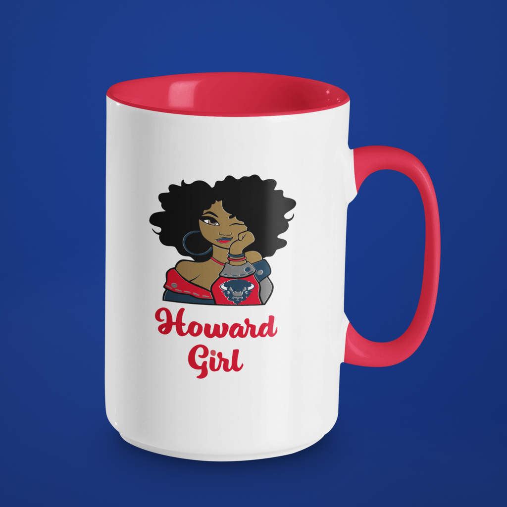 HU Girl - White with Colored Inside and Handle 11 oz. Coffee mug